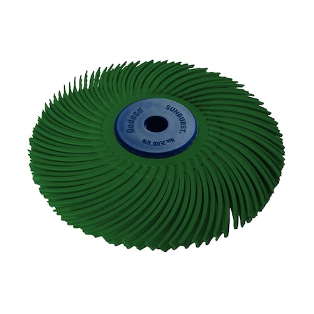 Dedeco Sunburst Radial Bristle Discs 4 in X 1/2 in Curved Tc Dark Green 50 Grit A/O 1/Unit 2272